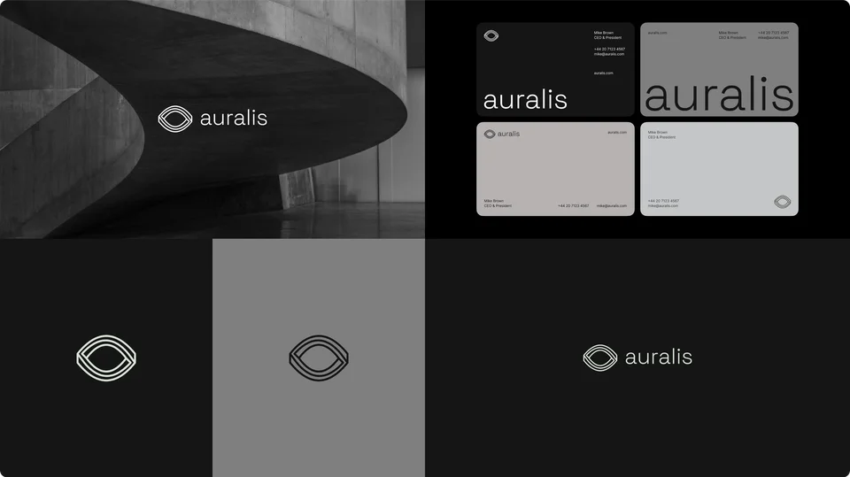 Auralis logo and brand explorations