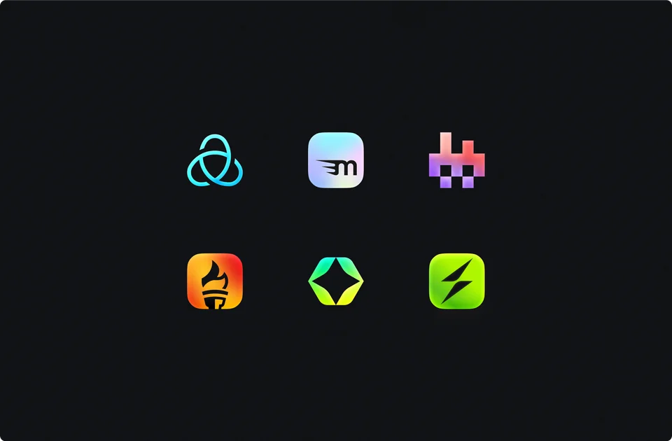 Collection of colorful logo icons