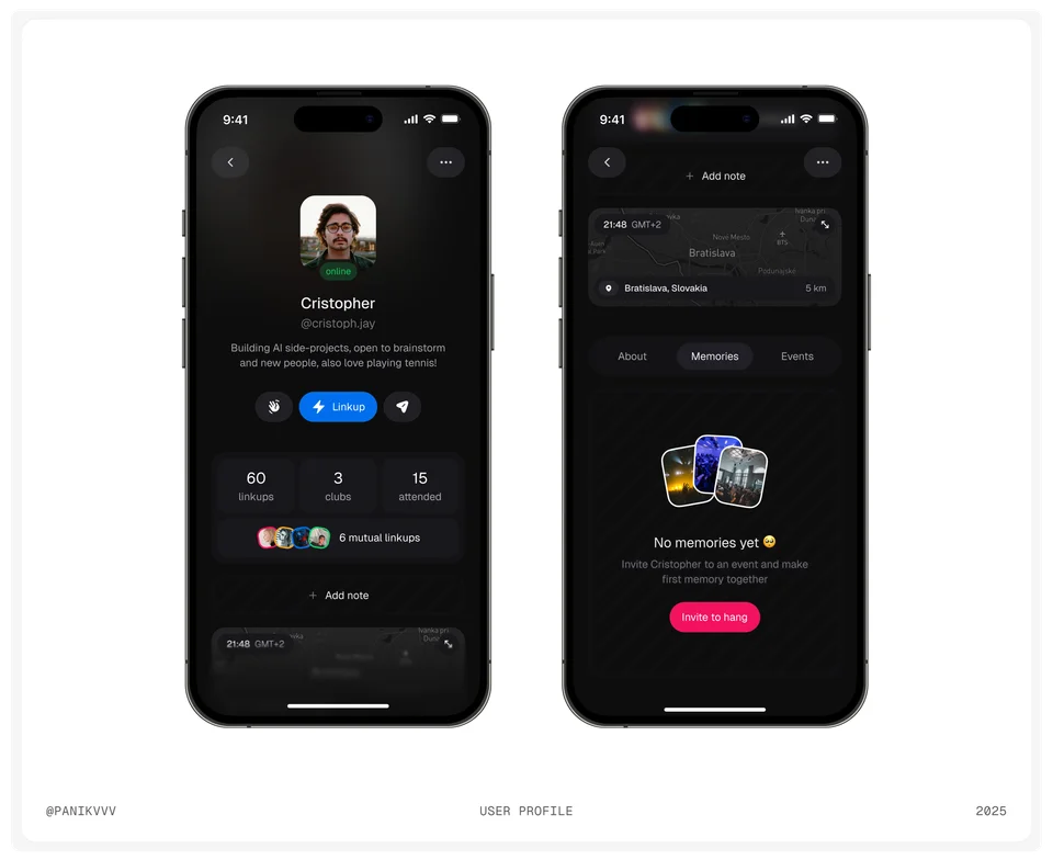 Two smartphones presenting a mobile app